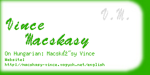 vince macskasy business card